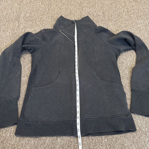 Lululemon Cozy Cuddle Up Jacket Gray Athleisure Full-Zip Asymmetrical - measure - Picture 9 of 11